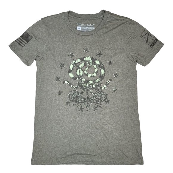 Grunt dont tread on me green grey tee shirt size medium - Picture 1 of 6